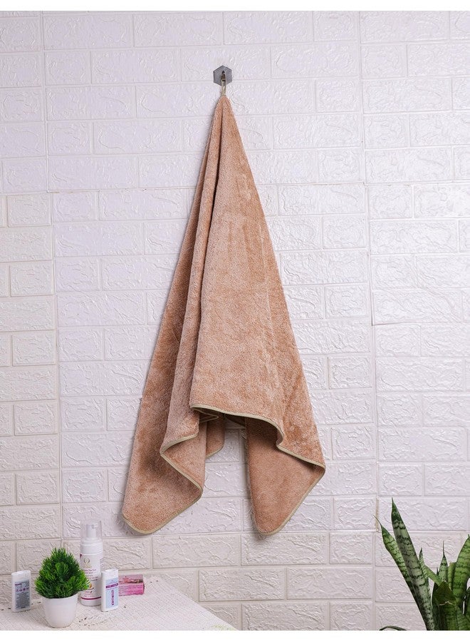 Fezora® Microfiber Bath Towels | (70x140) Extra Soft Plush & Quick Dry High Absorbency with Large Size Towels for Bathing -1 Piece (Beige) - Image 2