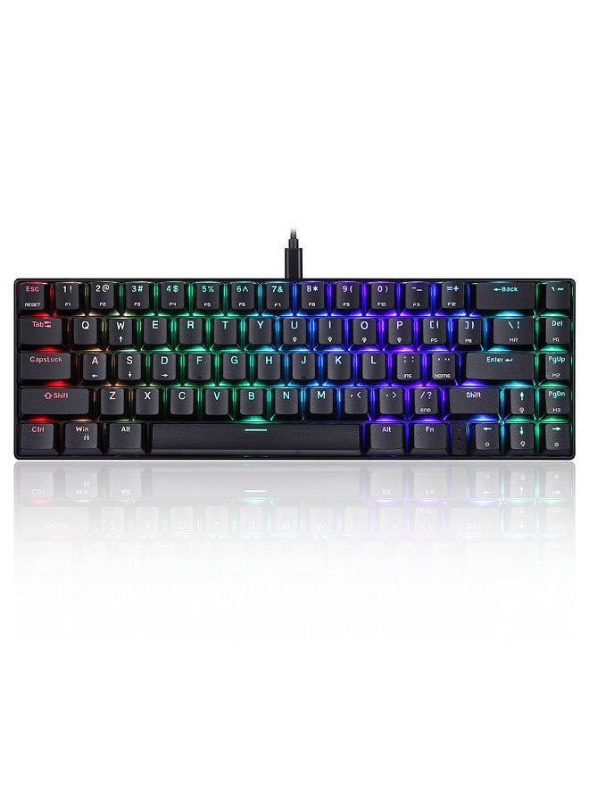 Motospeed CK67 67 Keys Wired Mechanical Keyboard RGB Light Effect ABS Keycap Kailh Red Switches Detachable Data Cable Black  - Image 1