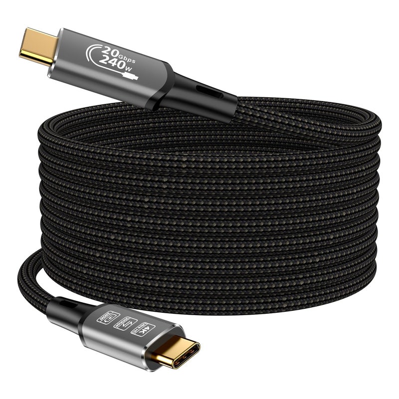 كيبل ديكون كابل تمديد USB4 Thunderbolt 4 5M 16.5FT 240W 4K USB C ذكر/ذكر شحن سريع 20Gbps نقل بيانات كابل 8K@60Hz 4K@144Hz فيديو متوافق مع MacBook M1 M2 M3 - Image 2
