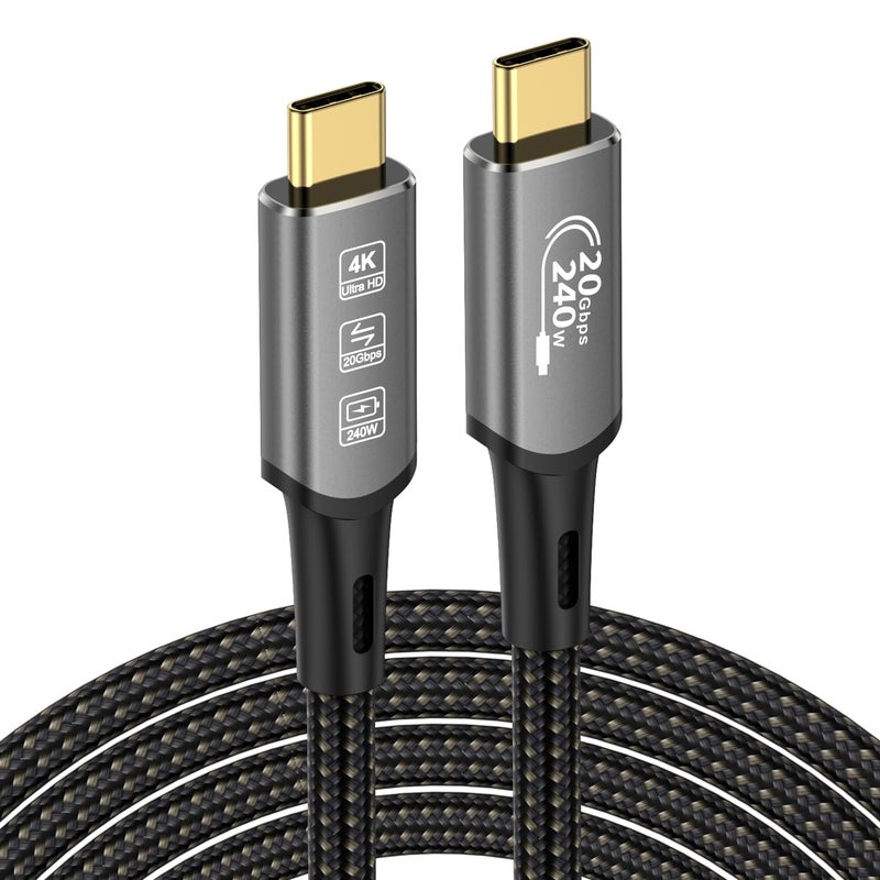كيبل ديكون كابل تمديد USB4 Thunderbolt 4 5M 16.5FT 240W 4K USB C ذكر/ذكر شحن سريع 20Gbps نقل بيانات كابل 8K@60Hz 4K@144Hz فيديو متوافق مع MacBook M1 M2 M3 - Image 3