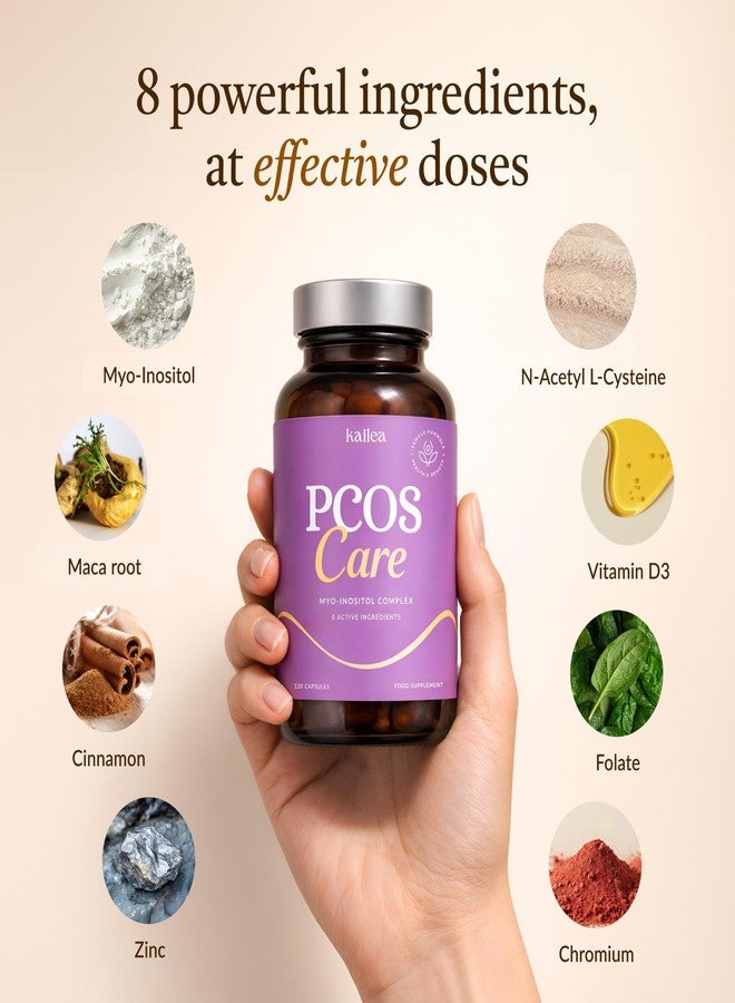 kailea 8-in-1 PCOS Support Supplement - 2,000mg Myo Inositol, NAC, Maca Root, Cinnamon, Chromium, Folate, Zinc, Vitamin D3 | Hormone Balance, Ovarian Health & Weight Management Support | 30-Day Supply - Image 2