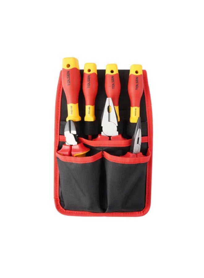 Tolsen Vdeline V80107 7PCS Insulated Tool Set 1000V | VDE Certified CR-V Electrical Pliers & Screwdriver Kit