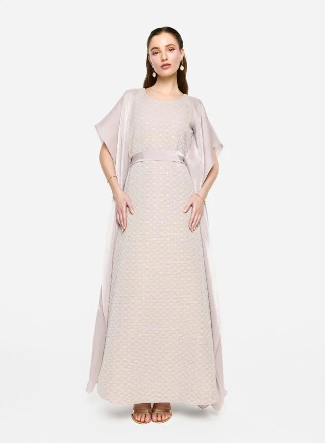 House of Moda House of Moda Embellished Kimono Sleeve Belted Maxi Dress