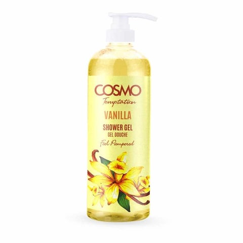 COSMO Temptation Shower Gel Wild Vanilla | Gentle Cleansing, and Long-Lasting Freshness Refreshing Hydration & Invigorating Scent for All Skin Types 1000ml
