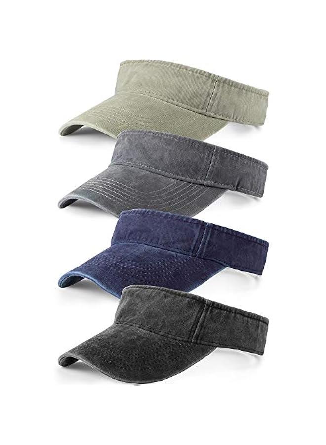 4 Pieces Sun Visor Sports Adjustable Visor Sport Wear Athletic Golf Hat for Men Women - Image 1