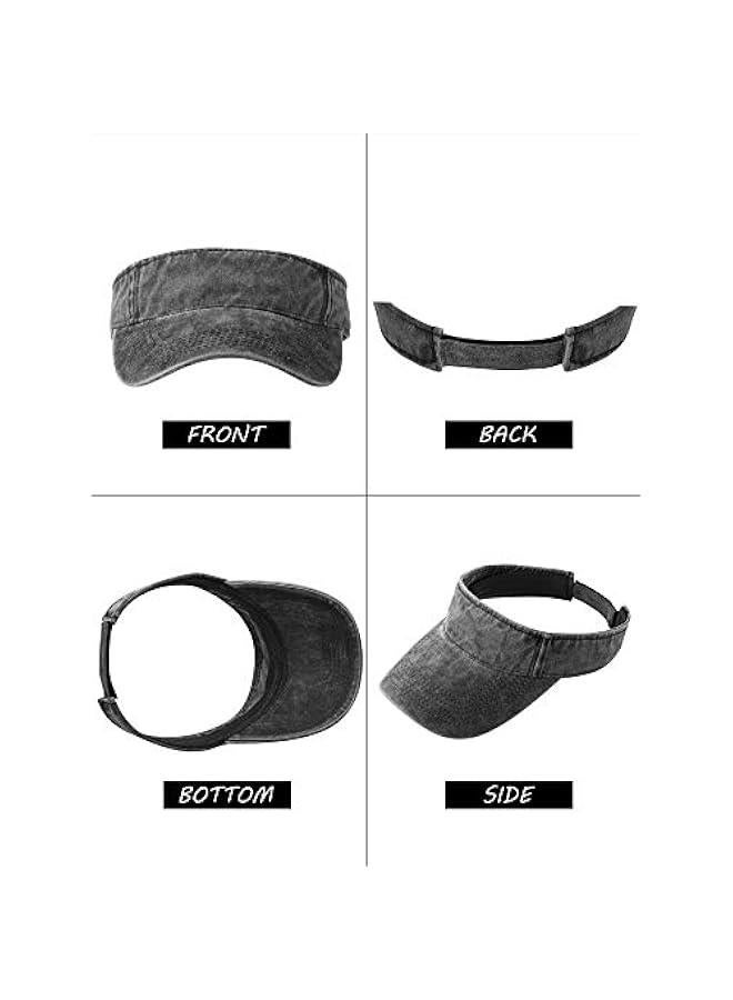 4 Pieces Sun Visor Sports Adjustable Visor Sport Wear Athletic Golf Hat for Men Women - Image 3