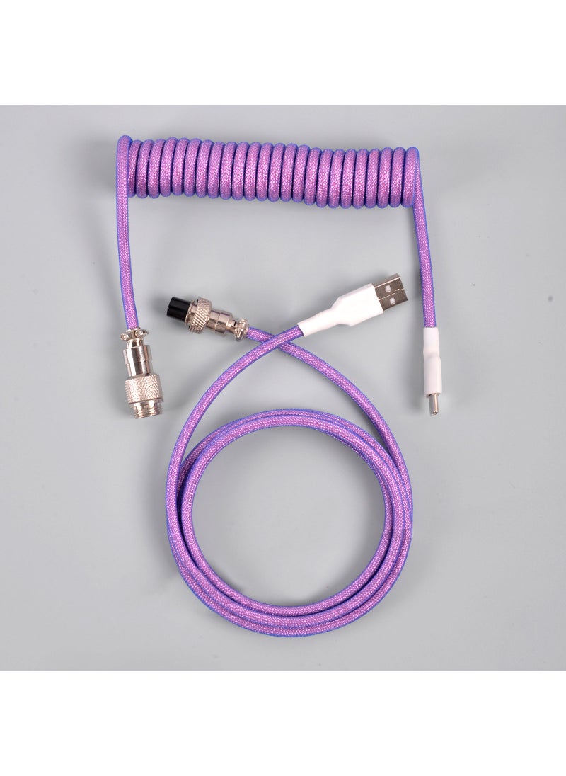 Generic Detachable Gaming Mechanical Keyboard Spring Cable Purple 