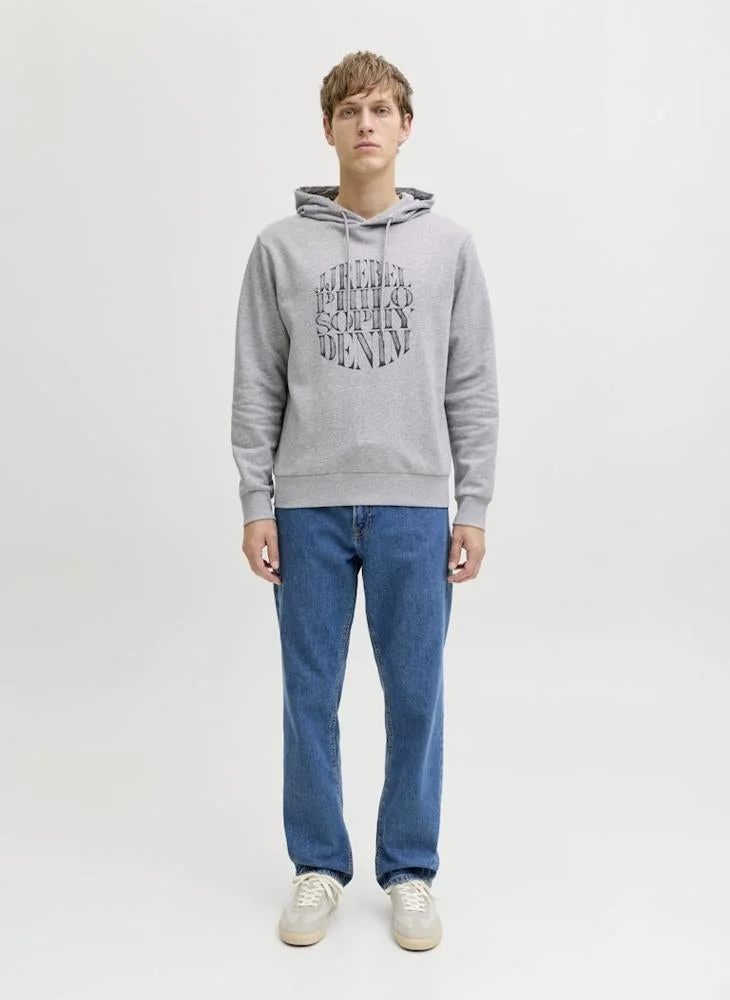 JJ Rebel  Text Print Regular Fit Crew Neck Hoodie for Men | Best Price UAE