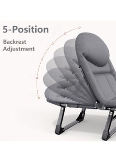 Generic Folding Camping Bed Comfortable Portable Foldable Bed with Mattress Pillow Premium Single Lounge Chair Indoor Outdoor Beach Bed for Camp Office Lounger (Folding Bed)  - Image 3