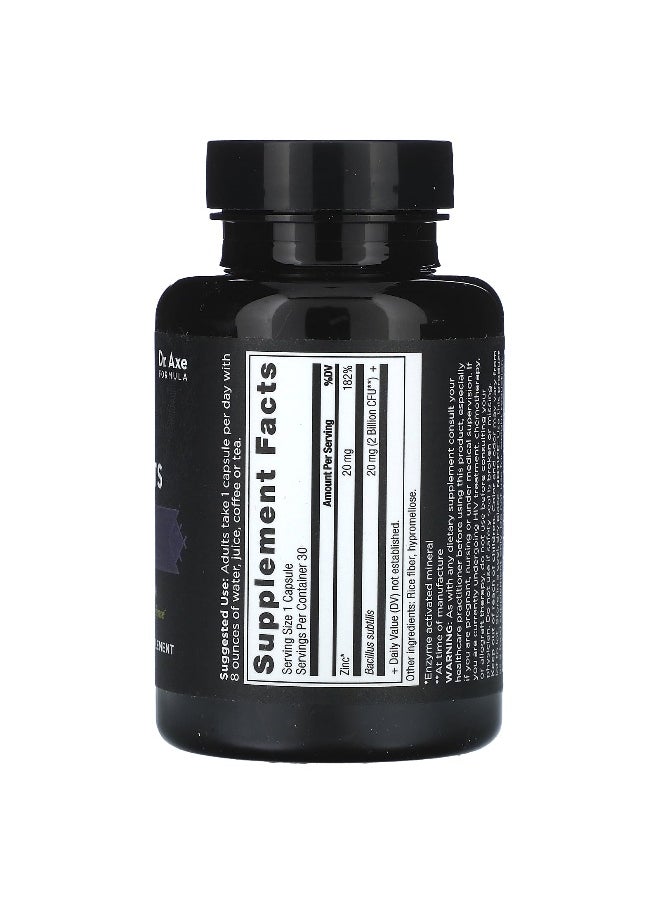 Ancient Nutrition - Ancient Nutrition, Zinc + Probiotics, 30 Capsules - Image 1