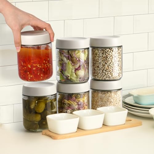 EONJOE 6-Pack 16oz Glass Jars with Lids for Food Storage Meal Prep Airtight - Image 4