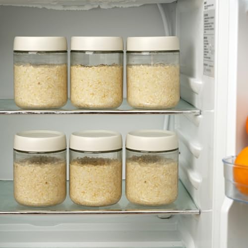 EONJOE 6-Pack 16oz Glass Jars with Lids for Food Storage Meal Prep Airtight - Image 3