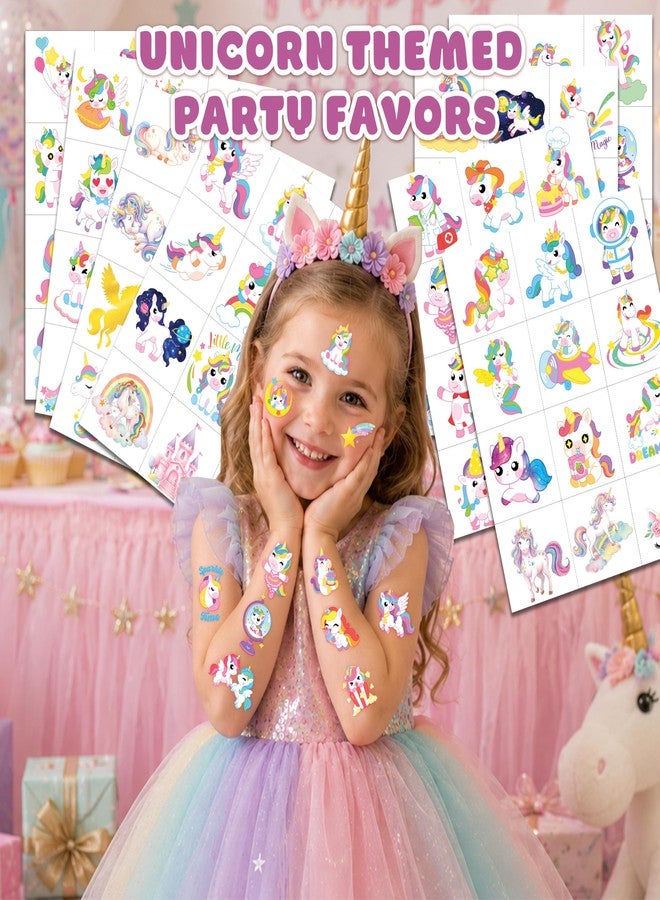 91TATTOOS 96 PCS Cute Unicorn Fantasy Pre-Cut Temporary Tattoos for Kids - Image 2