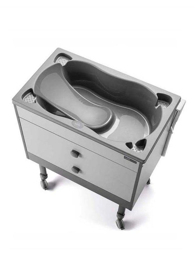 cam حوض استحمام للأطفال 2 في 1 مع خزانة - رمادي من 0 إلى 11 كجم كحوض استحمام للأطفال ومحطة تغيير حتى سن 14 عامًا كأريكة وطاولة - صنع في إيطاليا مع طاولة وكرسي - Image 5