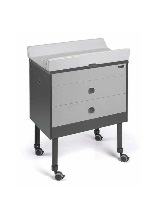 cam حوض استحمام للأطفال 2 في 1 مع خزانة - رمادي من 0 إلى 11 كجم كحوض استحمام للأطفال ومحطة تغيير حتى سن 14 عامًا كأريكة وطاولة - صنع في إيطاليا مع طاولة وكرسي - Image 2