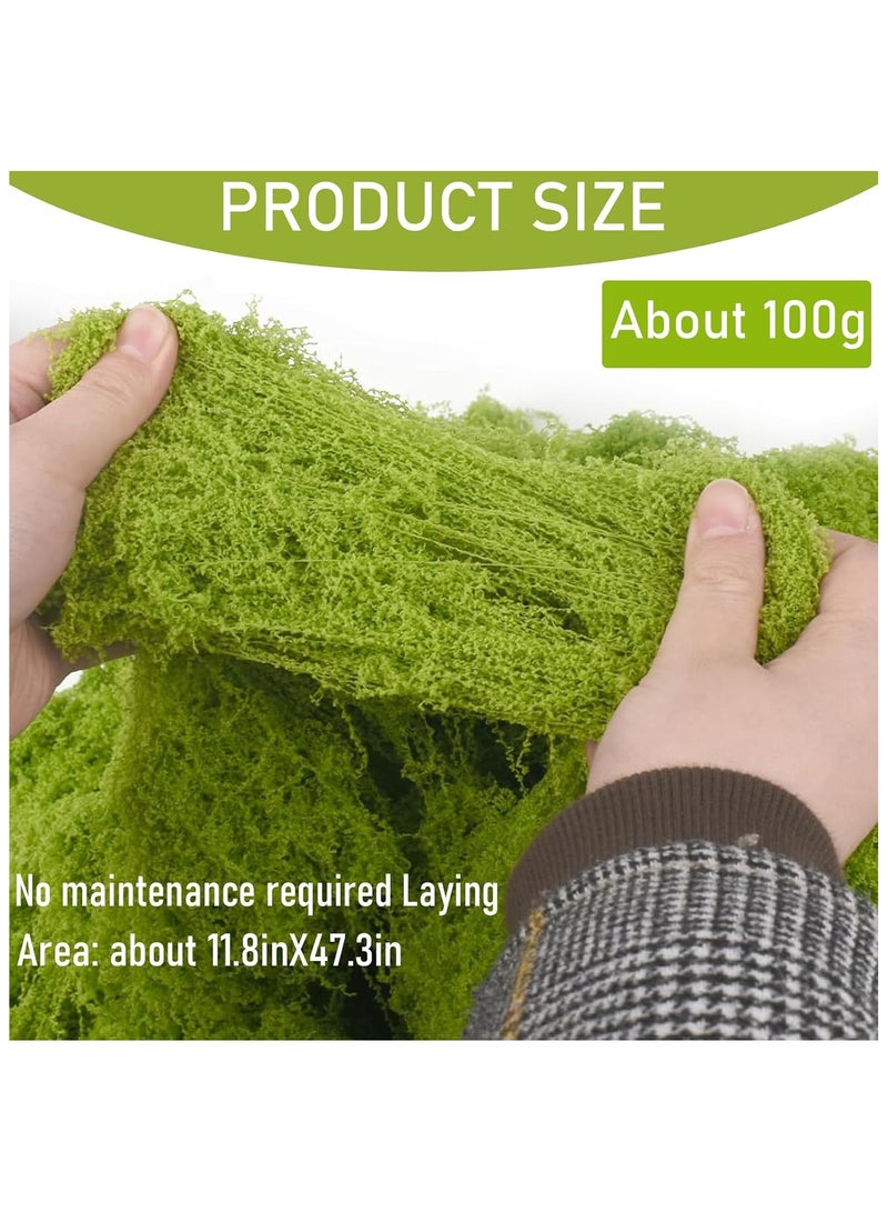 100 جرام من الطحالب الصناعية المزيفة، الطحالب الصناعية، لأصص النباتات الداخلية والطحالب الزخرفية لحدائق المنزل والحدائق والمشاريع الحرفية، مثالية للترتيبات الزهرية والديكورات المنزلية (أخضر فاتح) - Image 2