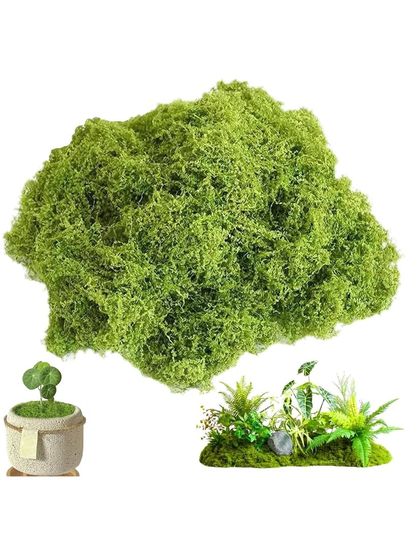 100 جرام من الطحالب الصناعية المزيفة، الطحالب الصناعية، لأصص النباتات الداخلية والطحالب الزخرفية لحدائق المنزل والحدائق والمشاريع الحرفية، مثالية للترتيبات الزهرية والديكورات المنزلية (أخضر فاتح) - Image 1