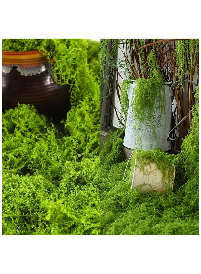 100 جرام من الطحالب الصناعية المزيفة، الطحالب الصناعية، لأصص النباتات الداخلية والطحالب الزخرفية لحدائق المنزل والحدائق والمشاريع الحرفية، مثالية للترتيبات الزهرية والديكورات المنزلية (أخضر فاتح) - Image 5