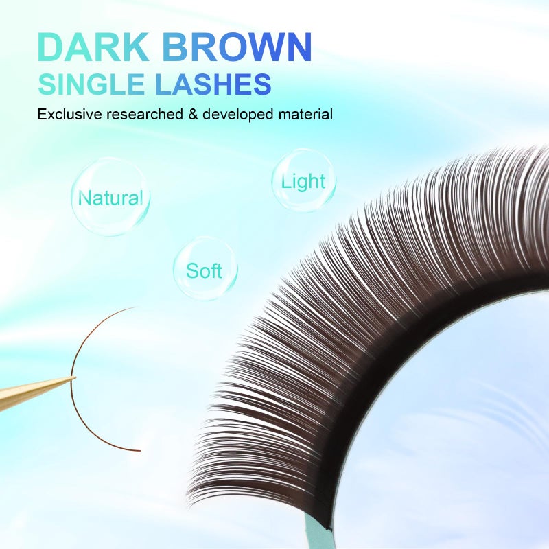 NAGARAKU Eyelash Extensions Dark Brown Color 0.10mm C curl 7-15mm Mix Tray Individual Lashes Classic Faux Mink Volume 20 rows Soft Light - Image 2