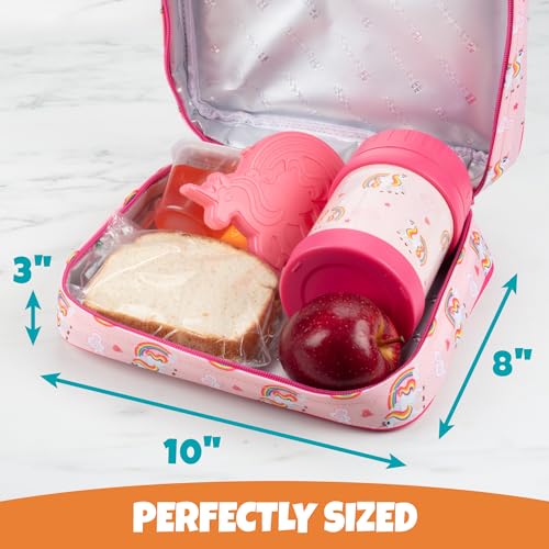 Bentology Insulated Lunch Bag for Kids & Adults- Reusable Thermal Sleeve w Clip on Handle- Easy to Clean Water-Resistant Lunchbox Tote- Mini Cooler Bag for Work School, Picnic, Daycare- Back to School - Image 4