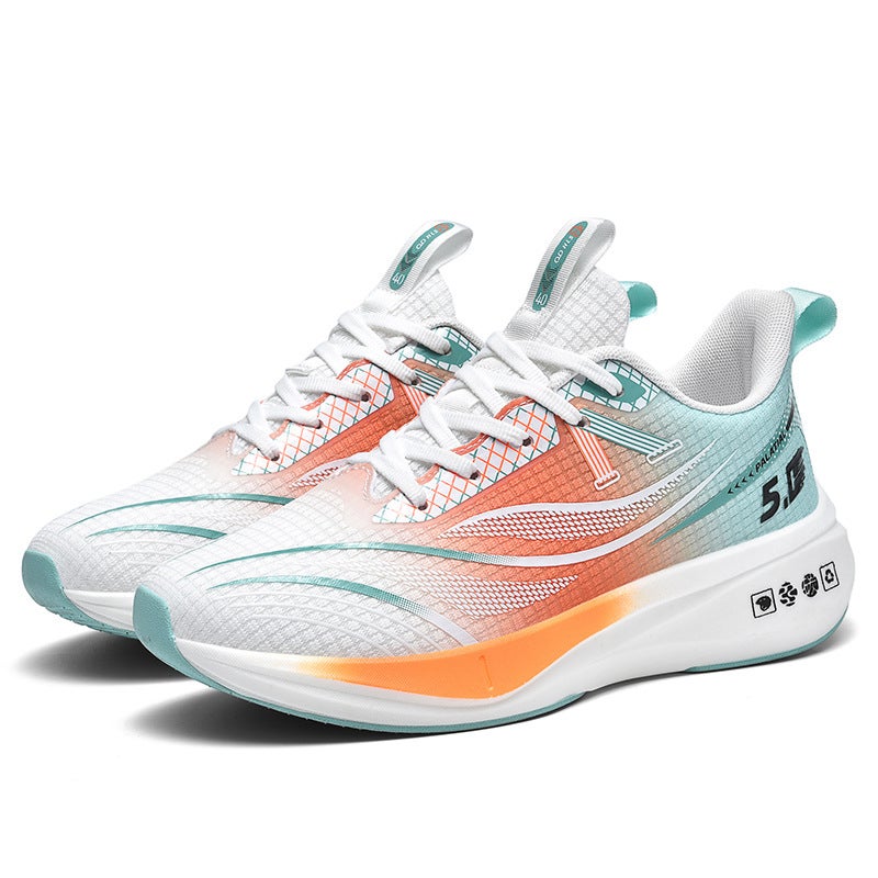 Professional Marathon Racing Running Shoes Soft Sole Running Shoes sneaker Shock Absorption Mens Shoes Special Shoes for Sports Track and Field Training white orange 