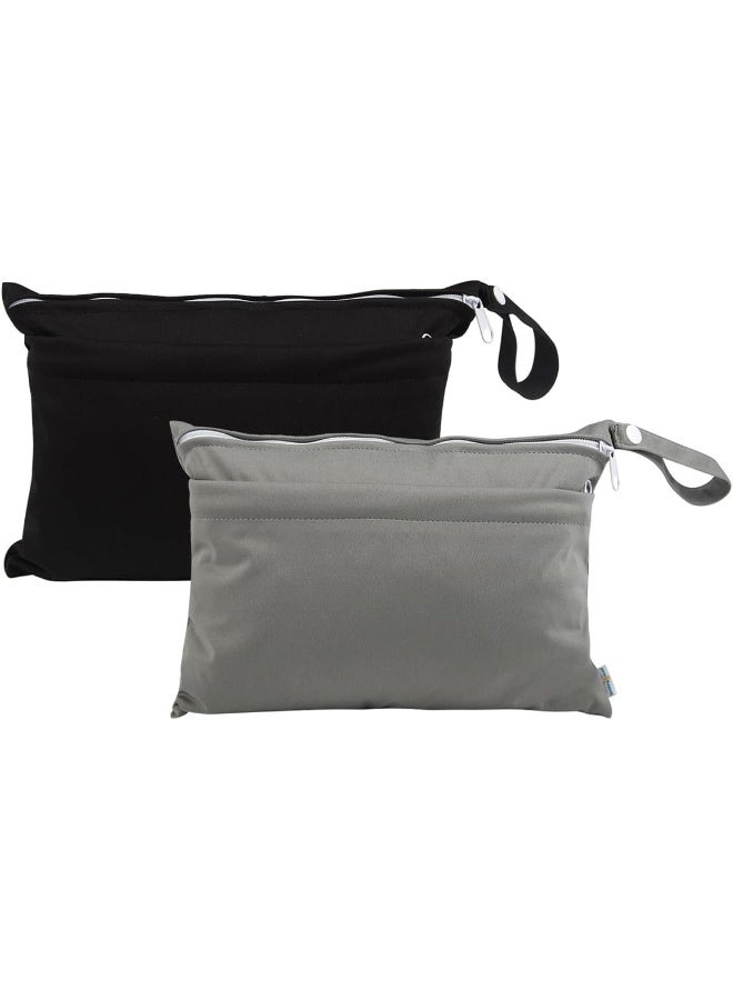 Babygoal Wet Dry Bags for Baby Cloth Diapers, Washable Travel Bags, Beach, Pool, Gym Bag for Swimsuits & Wet Clothes with Two Zippered Pockets - Image 1