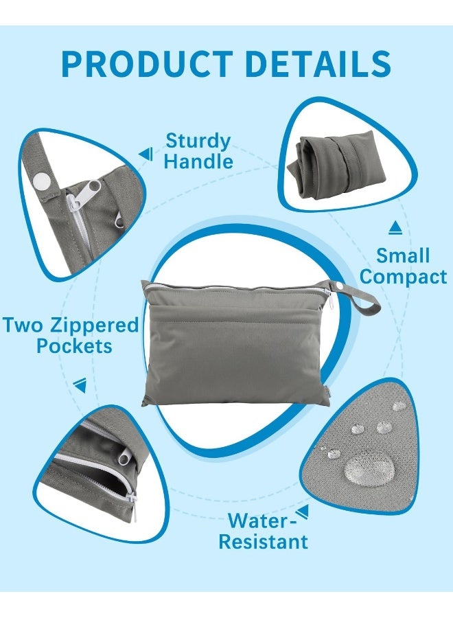 Babygoal Wet Dry Bags for Baby Cloth Diapers, Washable Travel Bags, Beach, Pool, Gym Bag for Swimsuits & Wet Clothes with Two Zippered Pockets - Image 2