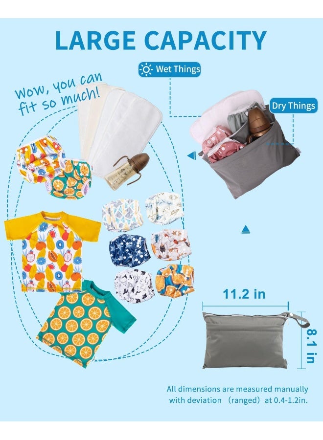 Babygoal Wet Dry Bags for Baby Cloth Diapers, Washable Travel Bags, Beach, Pool, Gym Bag for Swimsuits & Wet Clothes with Two Zippered Pockets - Image 5