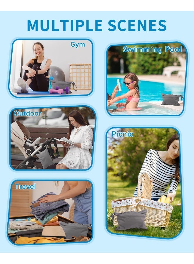 Babygoal Wet Dry Bags for Baby Cloth Diapers, Washable Travel Bags, Beach, Pool, Gym Bag for Swimsuits & Wet Clothes with Two Zippered Pockets - Image 3