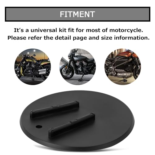 PSLER Motorcycle Kickstand Pad Kick Stand Coaster Puck Parking Stand Support Plate Helps Park Your Bike on Hot Pavement Grass Soft Ground - Image 2