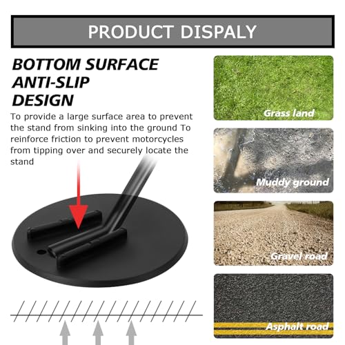 PSLER Motorcycle Kickstand Pad Kick Stand Coaster Puck Parking Stand Support Plate Helps Park Your Bike on Hot Pavement Grass Soft Ground - Image 3