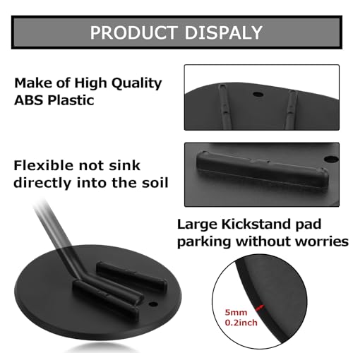 PSLER Motorcycle Kickstand Pad Kick Stand Coaster Puck Parking Stand Support Plate Helps Park Your Bike on Hot Pavement Grass Soft Ground - Image 4