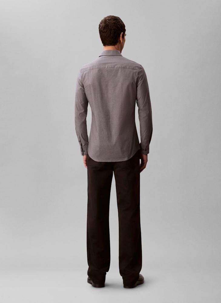 CALVIN KLEIN Long Sleeve Stripe Slim Fit Shirt - Image 2