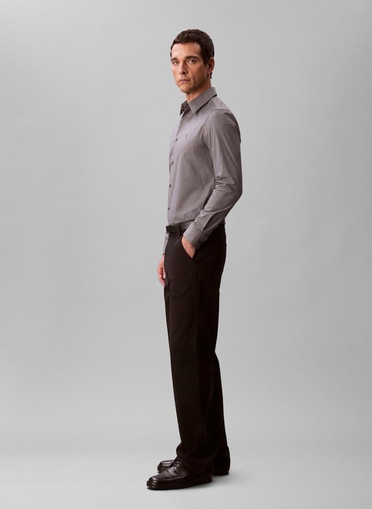 CALVIN KLEIN Long Sleeve Stripe Slim Fit Shirt - Image 3