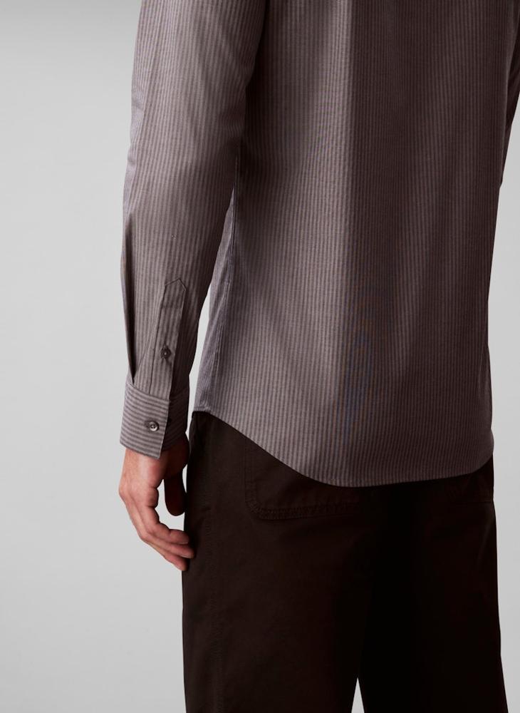 CALVIN KLEIN Long Sleeve Stripe Slim Fit Shirt - Image 4