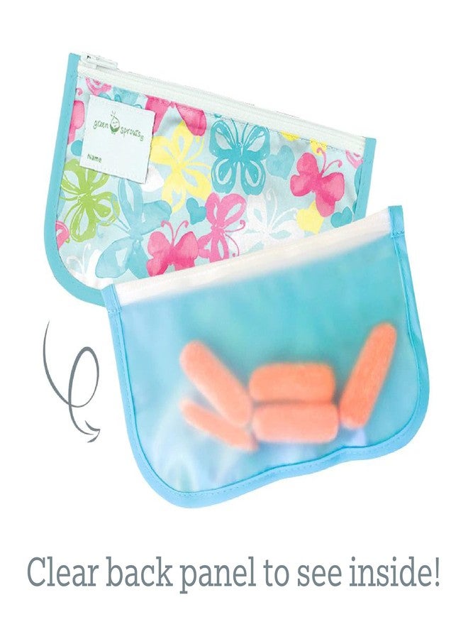 green sprouts Reusable Snack Bags (2 Pack) Holds Food, Utensils, Wipes, & More Food-Safe, Waterproof, Easy-Clean Material - Image 2