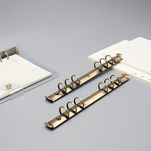 Mogoostry 2PCS 6-Ring Binder Mechanism A5 Notebook Mechanism Replacement Kit Bronze Metal Clip Round Ring Binding Spines Combs Set for Planner Organizer - Image 5