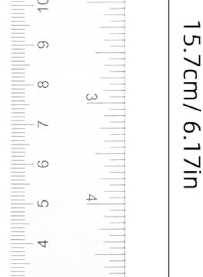 10 قطعة مسطرة بلاستيكية شفافة 15 سم 6 بوصة أداة قياس بمقياس مزدوج للمدرسة والمكتب - Image 3