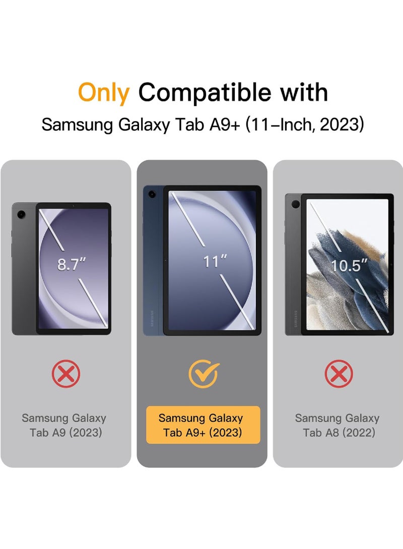 Rock Pow Case for Samsung Galaxy Tab A9+ / A9 Plus 11-Inch 2023 Clear Transparent Hard PC Back Protective Tri-Fold Stand Slim Tablet Cover Auto Wake/Sleep  - Image 2