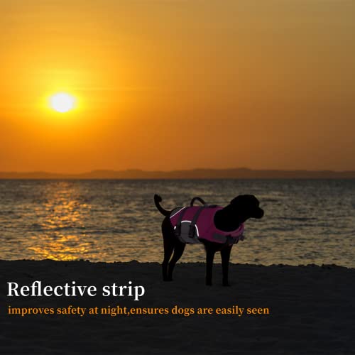 Mklhgty Dog Life Jacket, Reflective Adjustable Dog Life Vest with Rescue Handle for Swimming and Boating, Ripstop Pet Safety Life Preserver for Small, Medium and Large Dogs - Image 4