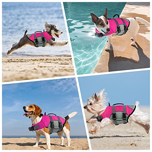 Mklhgty Dog Life Jacket, Reflective Adjustable Dog Life Vest with Rescue Handle for Swimming and Boating, Ripstop Pet Safety Life Preserver for Small, Medium and Large Dogs - Image 5