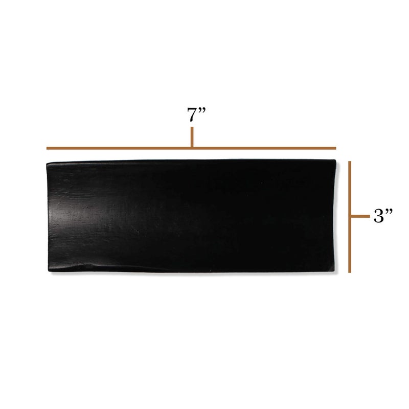 BambooMN Reusable Bamboo Black Rectangle Sushi Serving Tray Plate 7" x 2.8" - 10 Pieces - Image 3