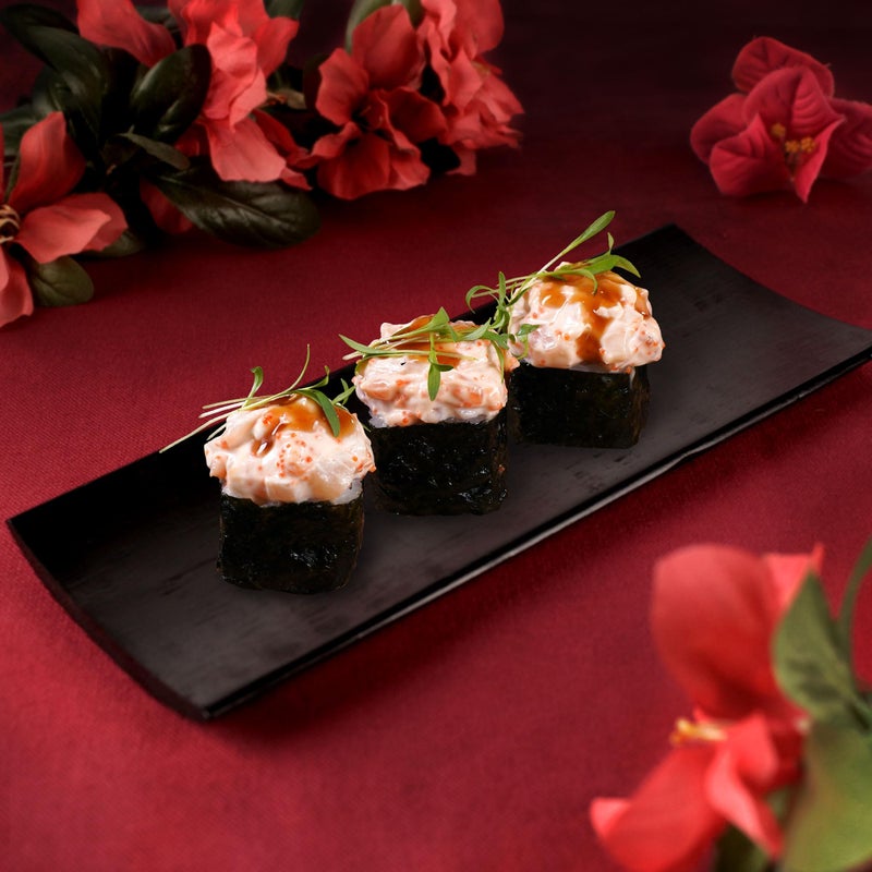 BambooMN Reusable Bamboo Black Rectangle Sushi Serving Tray Plate 7" x 2.8" - 10 Pieces - Image 4