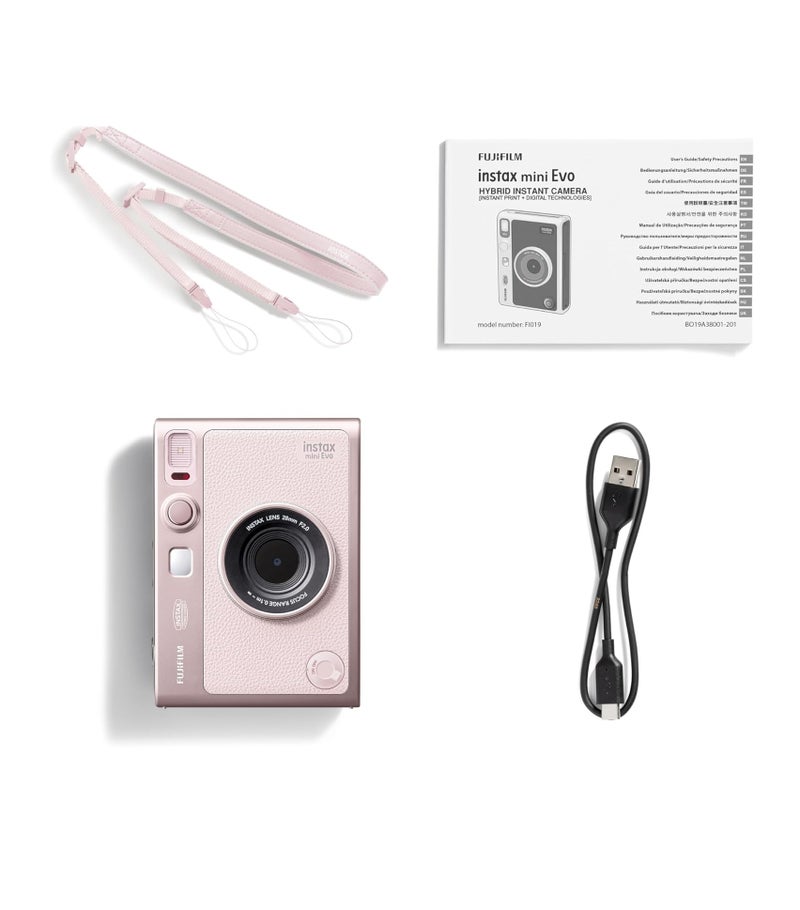 فوجي فيلم Fujifilm Instax Mini EVO Hybrid Instant Camera - Gentle Pink Gift Box - Image 5