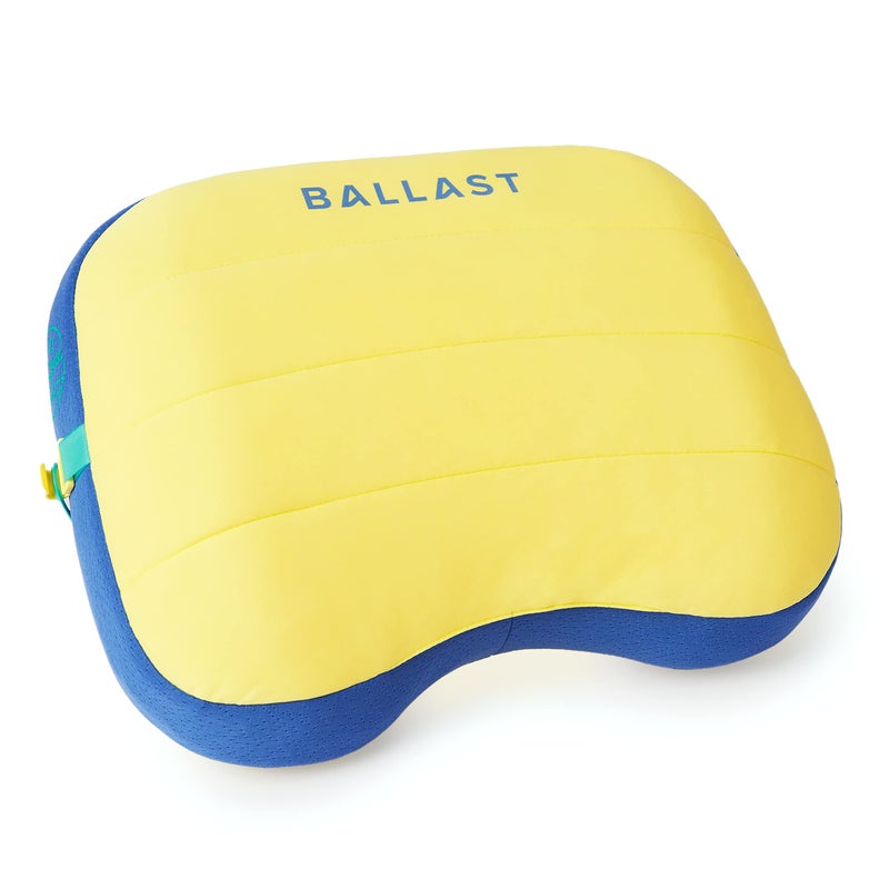 Ballast Ballast Beach Pillow  Comfy Durable  Compact Stays Put on Windy Beaches with Patented Sand Pouch Inflatable Pillow for Beaches Pools Camping Festivals and Travel Sunshine Yellow 