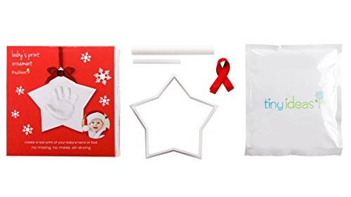 Tiny Ideas Newborn Star Babyprints Ornament, Baby's First Christmas Holiday Keepsake, Newborn Handprint or Footprint Clay Kit, Easy No-Bake DIY Impression, Gender-Neutral Baby Gift - Image 2