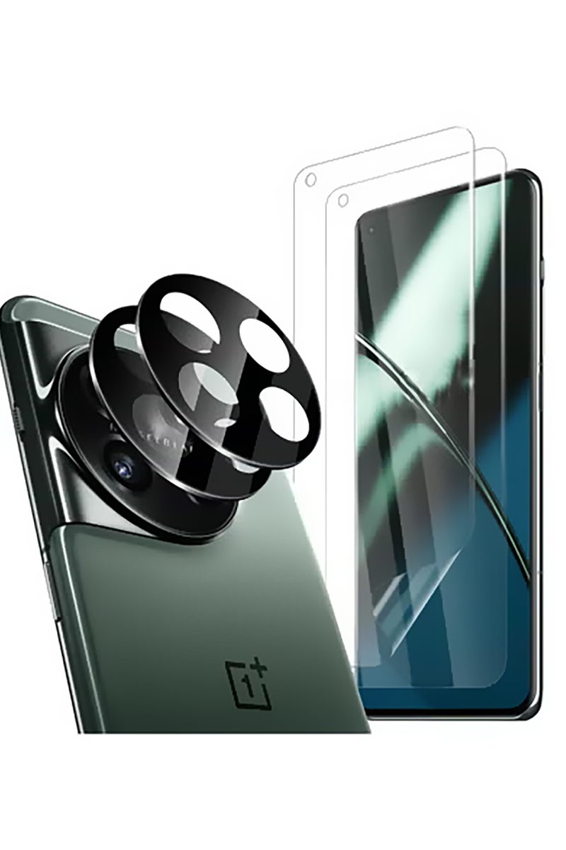 Compatible for OnePlus 11 5G, 2 Pack TPU Screen Protector + Glass Camera Lens Protector, Anti-Scratch, Bubble-Free, Lifetime Replacement - Image 1