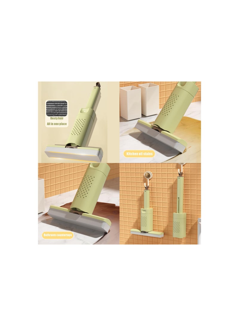 SYOSI ممسحة صغيرة للمساحات الضيقة، مع إسفنج قابل للعصر، منظف للأرضيات بقدرة امتصاص قوية للماء للمطبخ، الحمام، غرفة المعيشة، السيارة والمزيد، تزيل الغبار، الأوساخ، الشعر، قابلة لإعادة الاستخدام والغسل (1 عبوة) - Image 2