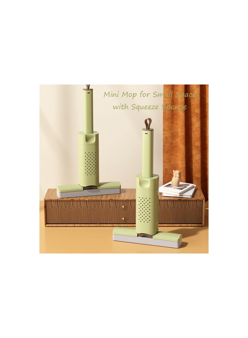 SYOSI ممسحة صغيرة للمساحات الضيقة، مع إسفنج قابل للعصر، منظف للأرضيات بقدرة امتصاص قوية للماء للمطبخ، الحمام، غرفة المعيشة، السيارة والمزيد، تزيل الغبار، الأوساخ، الشعر، قابلة لإعادة الاستخدام والغسل (1 عبوة) - Image 3