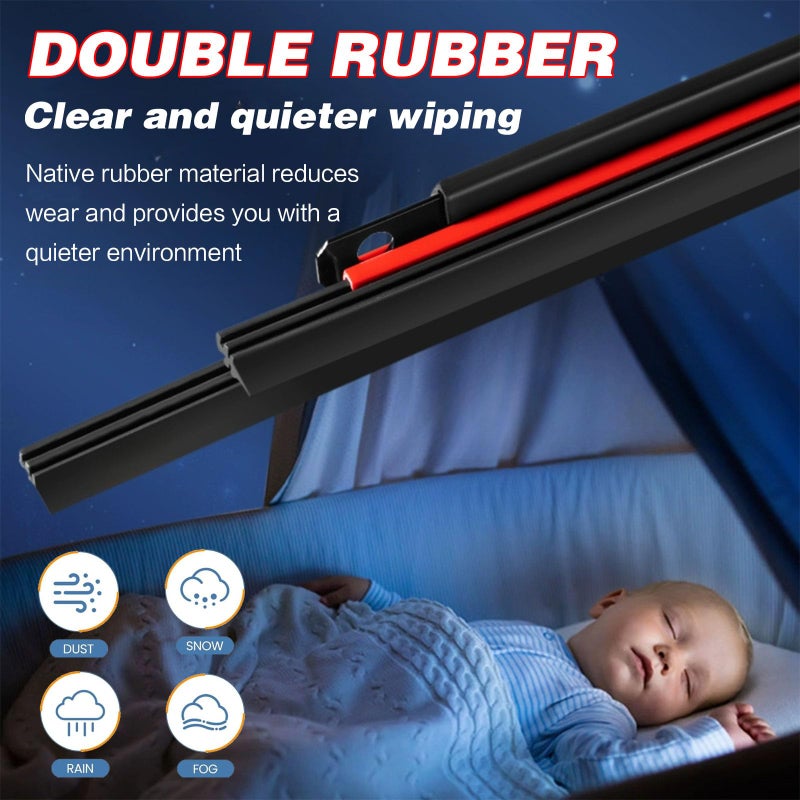 HIDOFILT Dual Rubber Blade Windshield Wipers 24"and24"J/U Hook Automotive Replacement Wiper Blades for My Car Dodge Ram 1500 2500 3500 2008-2002 and new Ram 1,2,3500 2022-2020+More - Image 5